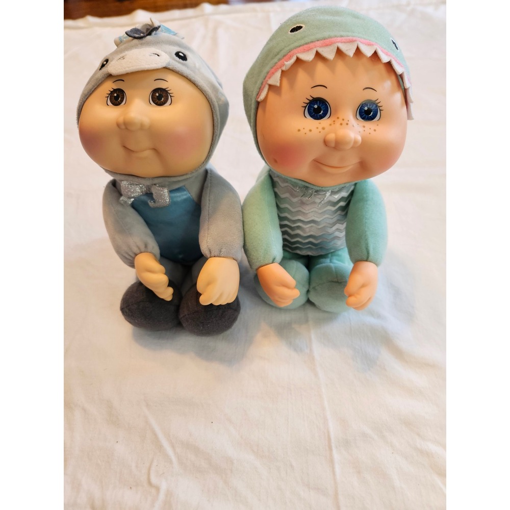Cabbage Patch Kids Babies 2 Pack Shark & Donkey Costumes Plush Toys mini doll‎